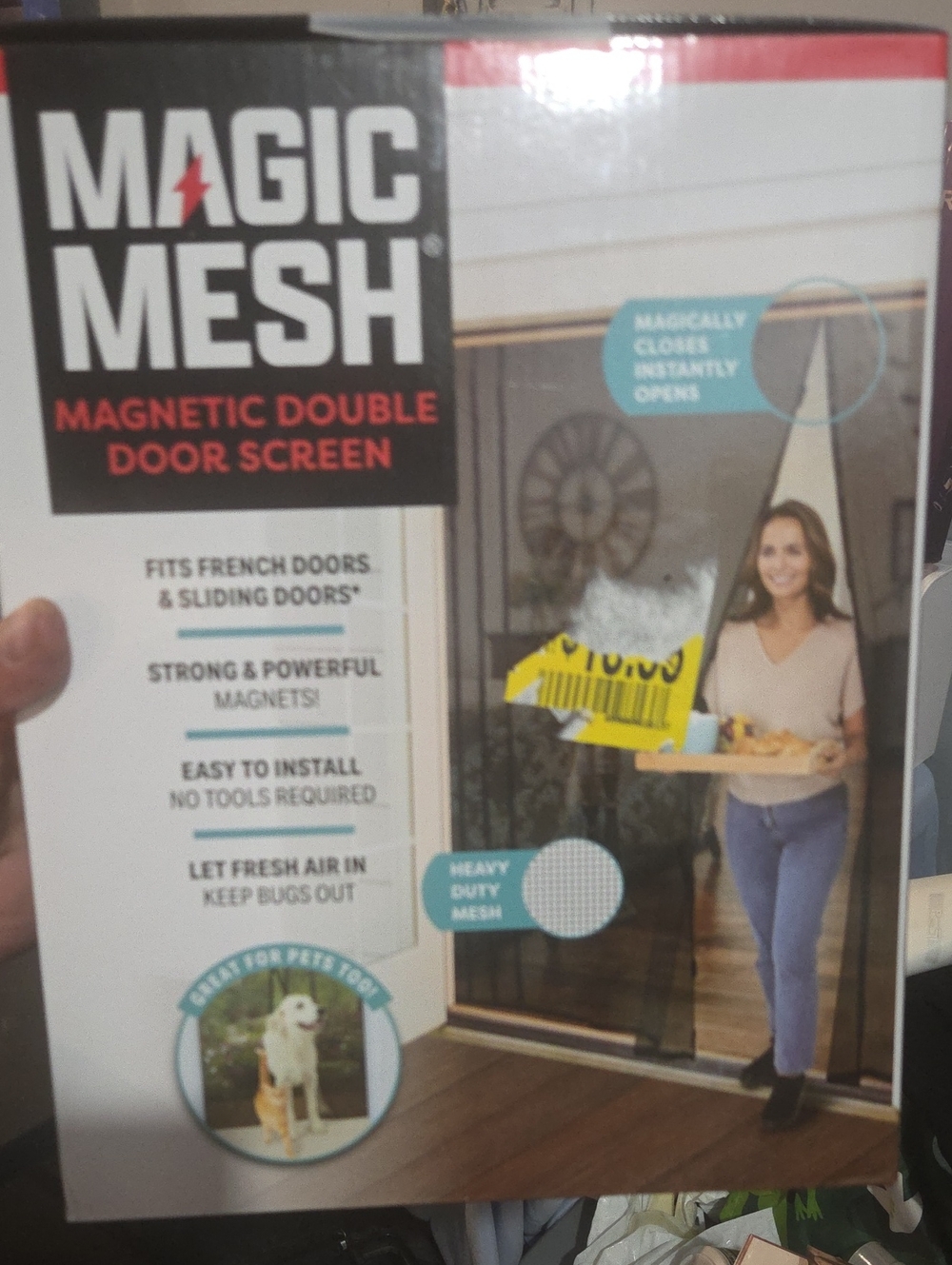 Magic Mesh Magnetic Double Door Screen - Black